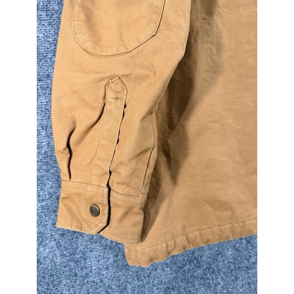 Dickies Duck Canvas Work Shirt Jacket Shacket Mens L Brown Quilted Lined Hunting - Picture 13 of 16